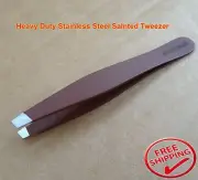 Heavy Duty Beauty eyebrow eye brow mini slanted tip stainless steel tweezers