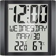 Temperature Humidity Calendar Indoor Clock Large Typeface Alarm Clock Mode Wall Clock Table Clock Black One Size