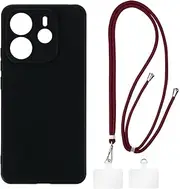 Crossbody/Neck Strap TPU Phone Case Combo Compatible with Xiaomi Redmi Note 14 4G 163MM, Shockproof Protective Cover with Adjustable Lanyard