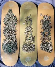 Timber Element Skateboard Deck Lot Tender OF The Garden With Cruiser Longboard