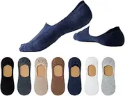 [Huo] No Show Socks Women and Men Low Cut Invisible Liner Non slip Athletic Boat Socks 6 Pairs, Ordinary Dark Color, Medium