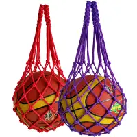 在飛比找淘寶網優惠-加粗籃球網兜網袋時尚球兜球袋足球袋子手工編織籃球包便攜收納袋