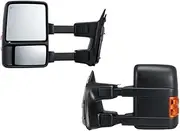 Towing Mirrors Pair Set Power Heated Defrost With Signal Light Manual Controlling Compatible For Ford 1999-2016 F250 F350 F450 F550(2008-2016)