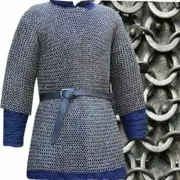 chainmail 9 mm Half Sleeve shirt Round Rivet with Solid rings Extra CH029