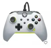 PDP Electric White Wired Compatible with Xbox Controller Distressed Box