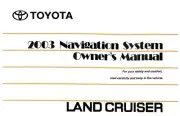 2003 Toyota Land Cruiser Navigation System Owners Manual