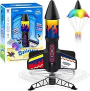 Rocket Launcher for Kids, Electric Launch Launch up to 50 m, Model Rockets with Parachute Safely Land,with LED Light Outdoor Rocket Kits Toys for Ages 3-13 Boy Birthday Gift