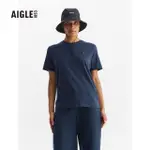 【AIGLE】女 有機棉短袖T恤AG-FAD02A057 深藍(女裝 女上衣 有機棉短袖T恤)