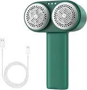 Fabric Shaver Clothes Li Remover Electric Li Fuzz Pill Shaver with Blue Light Dual-Head 3 Shaving Modes Portable USB Rechargeable H Trimmer for Sweeter Couch Coat Scarf Furniture Felt Cap