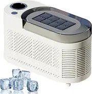 Mini Ice Maker Machine Counter Top for Home, Ice Ready in 10 Mins, Low Noise & Energy Saving, Easy to Clean, Portable Small Clear Ice Cube Maker for Kitchen Party Bar Car White Standard