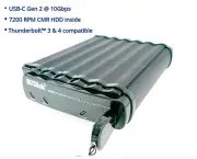 USB-C eSATA FIPS 140-2 Level 2 HIPAA 256 bit AES Hardware Encrypted Drive 12TB