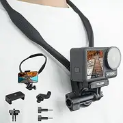 TELESIN SE Neck Mount POV Selfie Holder with Phone Clip Vertical Mount Kit, Hand Free Video Vlog Necklace Lanyard Strap Attach for Go Pro Max Mini Hero Insta360 DJI Action iPhone Android Accessories