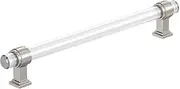 [Amerock] BP36661CG10 Glacio Cabinet Pull, Clear/Satin Nickel