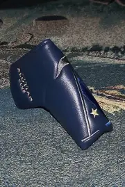 NEW PRG Embroidered Vinyl Magnetic Blade Putter Head Cover THE ALOTIAN CLUB Blue