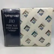 Springmaid Twin Sheet Set 180 Percale STEFAN Pattern New No Iron USA