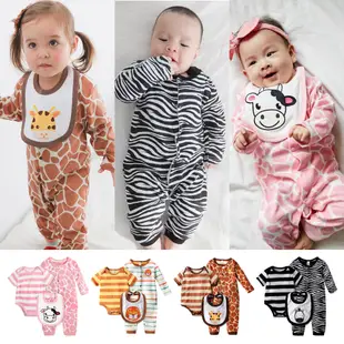 baby童衣 條紋動物裝連身衣 3件套 61037