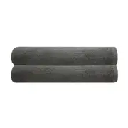 2pc Bambury Ultra soft Chateau Bath Sheet 80x160cm Charcoal Cotton Woven