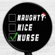 Santa Nurse Christmas Retractable Badge Holder, Holiday Badge Reel Gift -GG6654