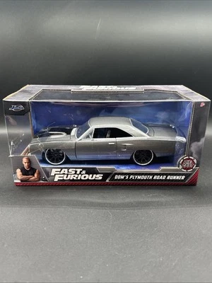 Jada Die Cast 1:24 Fast & Furious Dom's Plymouth Road Runner Metallic Gray