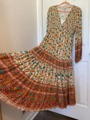 arnhem phoebe shirred boho dress in rustic honey Size 8