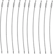 TOGEVAL Stylish Wire Rope Buckle Key Ring Set 10pcs Stainless Steel Keychain Loops Screw Lock for Luggage Tags Keys