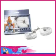 Fluffy Cuffs White Furry Coloured Handcuffs With Quick Release Novelty restraint
