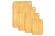 OZZYCOOK 4-Piece Oversized Bamboo Cutting Board Set