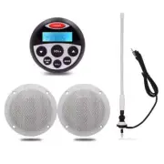 Waterproof Marine Bluetooth Radio Stereo Audio Player+1 Pair 4" Marine Speakers