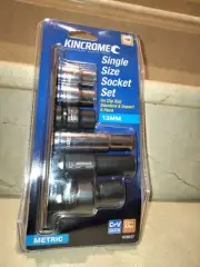 Kincrome Single Size 1/2″ Square Drive Socket Set 13mm On Clip Rail 6 Piece