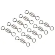 Fishing Barrel Swivels, 100Pcs 83LBS Copper Rolling Terminal Tackle, Silver