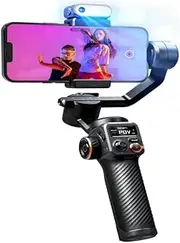 Kit Gimbal Fit for Smartphone, 3-Axis Gimbal, AI Tracker, Fill Light, Fit for iPhone 15 Pro Max and Android Stabilizer(M6Kit WithRC Tripod)