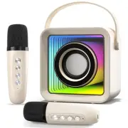 Mini Karaoke Machine with 2 Wireless Microphones, Portable Bluetooth Singing ...