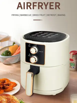 110v智能旋鈕空氣炸鍋6L美國日本中國台灣燒烤薯條機大容量電烤箱-Princess可可