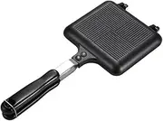 SHOWERORO Aluminium Alloy Griddle Frying Pan Pancake Maker Snack Pan Grill Toast Maker Non-Stick Double Sided Cookware