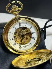 Charles-Hubert Paris Pocket Watch XWA849 Men’s Stainless Steel Skeleton Luxury
