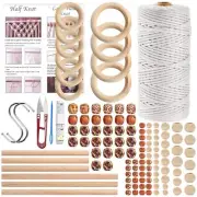 121Pcs Macrame Kit, Macrame Supplies 3mm x 109Yards Macrame Cord for Macrame ...