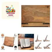 Wooden Cook Book Stand - Handmade Walnut Book Holder for Reading Hands Free -...