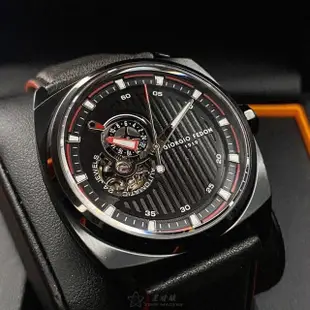 【GIORGIO FEDON 1919】GiorgioFedon1919手錶型號GF00088(黑色錶面黑錶殼深黑色真皮皮革錶帶款)