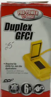 Pro Power 12 Gauge Duplex GFCI 6 Foot Plug In OSHA Approved