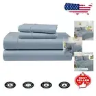 Elegant 4-Piece Cotton Sheet Set - 1000 Thread Count French Blue King Bedding
