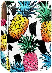 Makeup Organizer,Makeup Lipstick Case for Outside Mini Bag Travel Cosmetic Pouch,Tropical Pineapple Plant