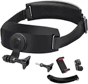 Head Strap Mount for Action Camera and Phone, Compatible with DJI Action 5 Pro/4/3, Insta360 Go 3/ Go 3S/ X4/ X3 and Go.pro Series, POV Sets Support Vertical and Horizontal Shots