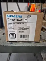 Siemens 40DP32AF Size 1 Ac Contactor 120v-ac 27a Amp 10hp