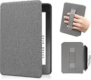 for 7 Inch Kindle Paperwhite 12th Gen 2024 and Kindle Colorsoft Signature Edition Case Cover, Case for Kindle Paperwhite 2024 (12th Gen) 7 inch, Auto Sleep Wake, Hand Strap Feature (Gray)