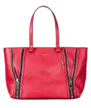 Replay FW3747.000.A0362 Tote Shoulder Bags Women's Red Leather Zipper Outdoor