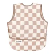 Tiny Twinkle - Mess-Proof Apron Bib - Beige Checkers
