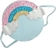 [SAFIGLE] Fashion Crossbody Bag for Stylish Storage Container with Rainbow Decorations for Daily Use Parties and Events Blue