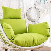 Cushion for Egg Chair Swing Outdoor Hanging Chair Cushion Fluffy Waterproof Hanging Egg Chair Cushion Replacement Cover Hammock Chair Cushion with Headrest and ArmrestsGreen