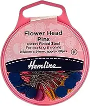 Hemline Hangsell 707 Flower Flat Head Pins Flower Flat Head Pins,Nickel