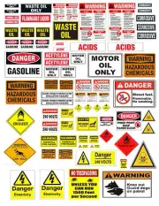 1: 18 1:24 WARNING SIGN DECALS FOR DIECAST GARAGE & DIORAMAS